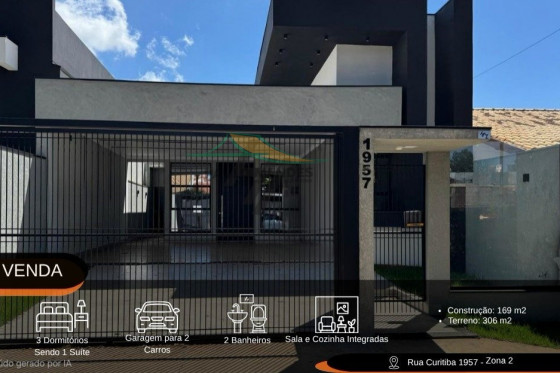 Casa à venda - 169m² - ZONA 2, Cianorte-PR
